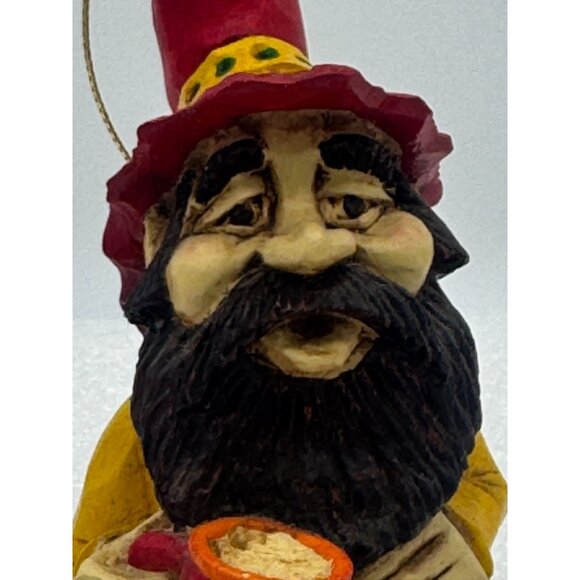 Vintage Steve Tunturi Whittlers Workshop Gnome Christmas Ornament Hand Carved - Picture 2 of 9